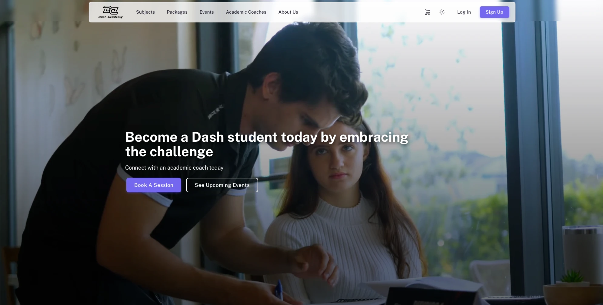 Dash Academy homepage